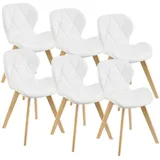 [en.casa] Esszimmerstuhl Älmhult 6-er Set 78x47x52 cm Kunstleder Weiß