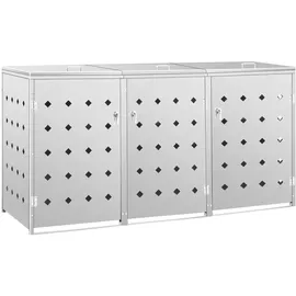 vidaXL Mülltonnenbox 240 l silber