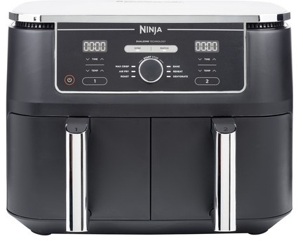 Ninja AF400EU Foodi MAX Dual Zone Heißluftfritteuse, 9,5 l Fassungsvermögen, 6 Funktionen - Schwarz/Silber