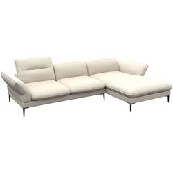 Ecksofa FLEXLUX "Salino, Funktionssofa mit Recamiere, Relaxsofa, Ecksofa", weiß (warm weiß), B:307cm H:88cm T:182cm, Sofas, Sofa mit Arm- und Kopfteil-Verstellungen, Kaltschaum & Stahl-Wellen