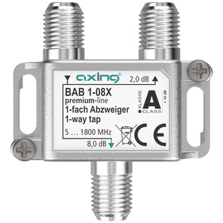 Axing BAB 1-08X 1-Fach Abzweiger 8 dB 5-1800 MHz TV Data Internet Kabelfernsehen