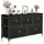 Costway Kommode 8 Schubladen Metall 100 cm x 58,5 cm x 30 cm schwarz