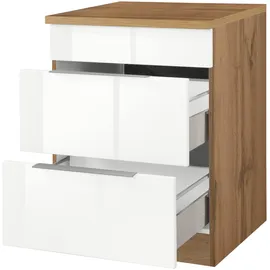 kochstation Kochfeldumbauschrank KS-Brindisi 60 x 60 x 85 cm Weiß