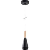 Paco Home MORA 1-flg. Ø9 cm Trichterform schwarz Holz Metall