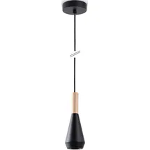 Paco Home MORA 1-flg. Ø9 cm Trichterform schwarz Holz Metall
