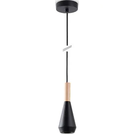 Paco Home MORA 1-flg. Ø9 cm Trichterform schwarz Holz Metall