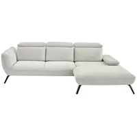 Moderano Ecksofa, Creme, Metall, 3-Sitzer, Ottomane rechts, Eckteil, L-Form, 301x196 cm, Fußauswahl, Stoffauswahl, Armteilvarianten, Sitzqualitäten, seitenverkehrt erhältlich, Hocker individuell planbar, Armteil links, rechts, Wohnzimmer, Sofas & Couches, Wohnlandschaften, Ecksofas