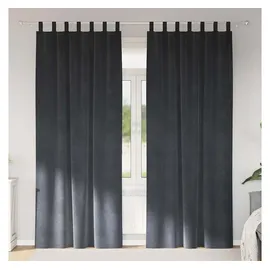 vidaXL Verdunkelungsvorhänge 2 pcs Hellgrau 140 x 225 cm Samt