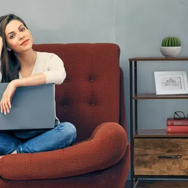 Relaxdays Kommode - Sideboard, braun/schwarz