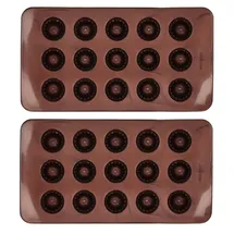 Birkmann Pralinenformen 2er Set CHOCOLATERIE, 11,5 x 21 cm - Braun - Silikon - Gugelhupf - 2er Set