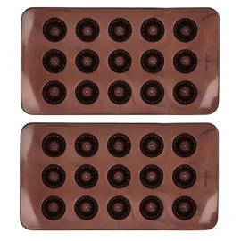 Birkmann Pralinenformen 2er Set CHOCOLATERIE, 11,5 x 21 cm - Braun - Silikon - Gugelhupf - 2er Set