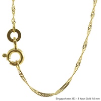 HOPLO Goldkette Singapurkette 333 - 8 Karat Gold 1,4 mm 55 cm Halskette Goldkette 55 cm