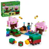 LEGO Minecraft 21260 Der Kirschblütengarten, Videospielspielzeug für Kinder, Bauset mit 2 Minecraft Minifiguren, Bienen und einer Schnüffelfigur, handliches Minecraft-Spielzeug für Jungen und Mädchen