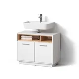 livinity® Waschbeckenunterschrank Temo 80 x 64 x 40 cm Weiß