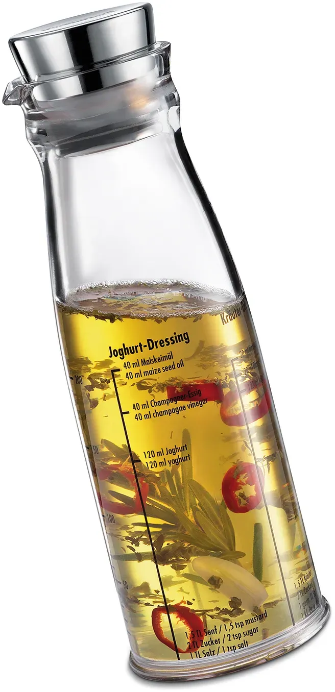 Dressingshaker mit Rezepten - transparent