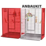 Montana Cages Vogelkäfig Anbaukit für Vogelvoliere - New Melbourne - Platinum wagerechte Drähte, Voliere, ca. 80 x 50 x 110cm, Zink- und Schwermetall-frei, Ungiftig