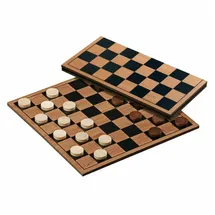 Philos Dame-Set - klappbares Holzspielbrett - bedruckt