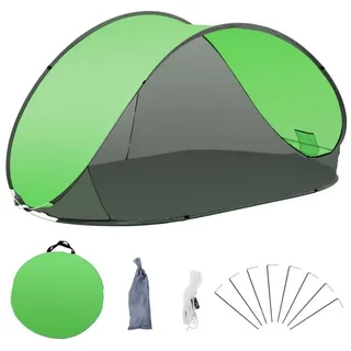 Duhome Strandmuschel, Strandmuschel Pop Up Strandzelt Wetter- und Sichtschutz Polyester Zelt grau|grün