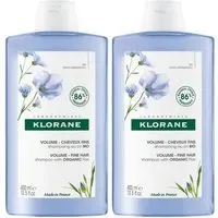 KLORANE Shampoing volume au Lin BIO 2x400 ml