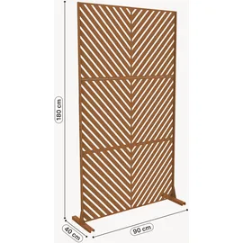 casa.pro Trennwand Kekan 180 x 90 cm Braun Stahl