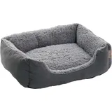 Hundebett Hundekissen Hundekorb Haustierbett Tierbett Hundesofa Dunkelgrau/Grau 90x70x20 cm