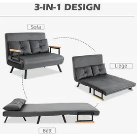 Homcom Schlafsofa mit Bettfunktion Rückenkissen 102B x 73T x 81H cm