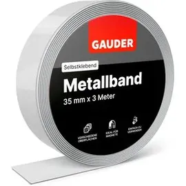 Gauder Metallband, weiß, Ferroband, selbstklebend, 1mm Stärke, 35 mm) x 3 m