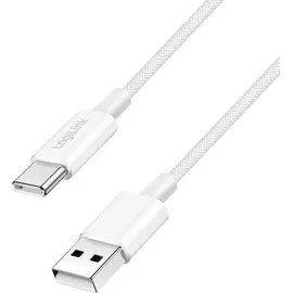 Logilink USB-C® Kabel USB 2.0 USB-A Stecker, USB-C® Stecker 0.5m Weiß CU0320