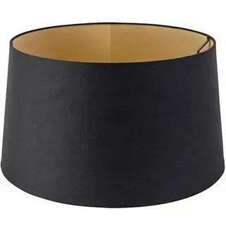 QAZQA Baumwolllampenschirm schwarz 40/35/22 mit goldener Innenseite,