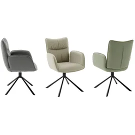 MCA Furniture Esszimmerstuhl (2er Set) - Stuhl", braun (cappuccino, schwarz), B:61cm H:91cm T:66cm, Polyester, Stühle, 360 drehbar, Metall schwarz, beweglichen Rücken, belastbar 120 kg