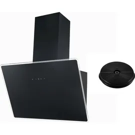 Respekta Dunstabzugshaube Schräghaube 60 cm Schwarz mit Filter Respekta