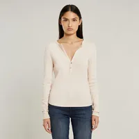 G-Star Deep Slim Langarm-t-shirt Mit V-ausschnitt - Linen Gd