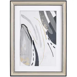 Wandbild mit Rahmen HIDMO Abstraktes Muster 30 x 40 cm Grau