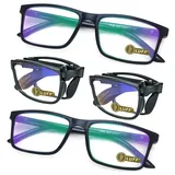 LUFF 4 Stk. Faltbare Lesebrille + einfache Lesebrille Kombination Anti-Blu-ray Tragbare ultraleichte Lesebrille Unisex