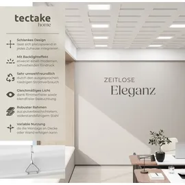 Tectake Lucerna 1 LED-Paneel weiß Stahl 29,5 x 29,5 cm
