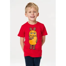 LOGOSHIRT T-Shirt LOGOSHIRT "Sendung mit der Maus - Maus", Mädchen, Gr. 140, rot, 100% Baumwolle, unifarben, normal, Rundhals, Shirts T-Shirt, mit coolem Print