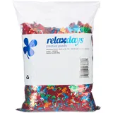 Relaxdays 10 x XXL Konfetti Sack, Metallic Konfetti, kunterbuntes Glitzer Konfetti, Geburtstag, Fasching, Festival, 2,8 kg, bunt