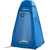 WolfWise Pop-Up Duschzelt UV-Schutz, Toilettenzelt, Umkleidezelt, Tragbar Camping Duschkabine Mobile Umkleidekabine Outdoor Klozelt, Privatzelt Lagerzelt für Wandern Strand, Groß Blau