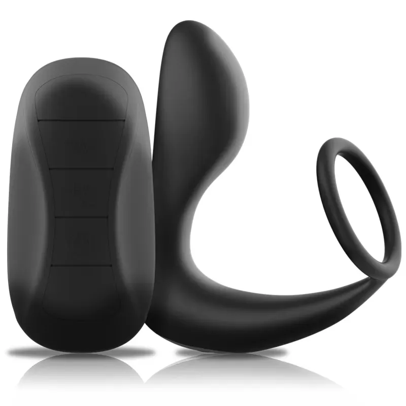 BLACK&SILVER - Analmassager mit Fernbedienung aus wiederaufladbarem Silikon Schwarz