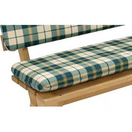 DEGAMO Bankauflage 195 x 60 x 10 cm grün/beige kariert 2-tlg.