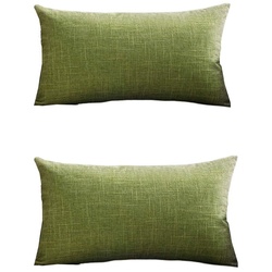 Kissenbezüge Kissenhülle Leinen-Optik mit Reißverschluss Matcha-Grün 40×60 cm 2er, FELIXLEO grün
