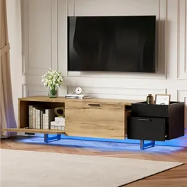 modfu TV-Schrank 180x49x38 cm Schwarz Holzwerkstoff