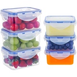 EASYLOCK 6 PACK 500ML/180ML Kunststoff Frischhaltedosen Set mit Deckel, Rechteckige Aufbewahrungsbox Küche, Meal Prep Boxen, Gefrierdosen Klein, Snackbox, Luftdichte Saucenbehälter