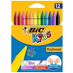 BIC Plastidecor Slim Wachsmalstifte farbsortiert, 12 St.