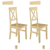 Erst-Holz Küchenstühle Doppelpack Massivholzstühle 2x Esszimmerstuhl Kiefer 90.71-23-D