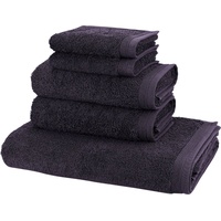 Handtuch Set MÖVE "Basic" Handtücher (Packung) Gr. (5 St.), grau (dark grey) Handtuch-Sets in hochwertigster Walkfrottier Qualität
