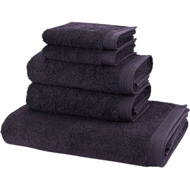 Möve Handtuch Set MÖVE "Basic" Handtücher (Packung) Gr. (5 St.), grau (dark grey) Handtuch-Sets in hochwertigster Walkfrottier Qualität