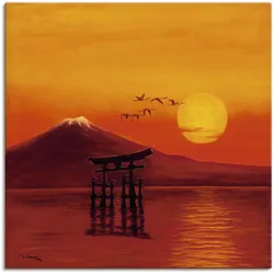 Artland Wandbild »Schwebendes Tor - Asien«, Bilder von Asien, (1 St.), als Leinwandbild, Wandaufkleber in verschied. Größen Artland Farbe Bild(er): orange