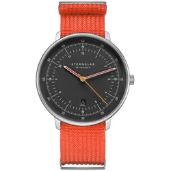 Sternglas S01-HH39-FI02 Herren-Armbanduhr Quarz Hamburg neugraphit Orange