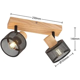 LINDBY Evinora 2-flammig Holz